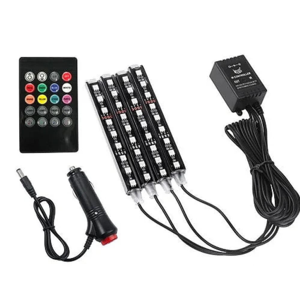 Декоративна RGB LED підсвітка салону авто, світломузика, ДК, 12В