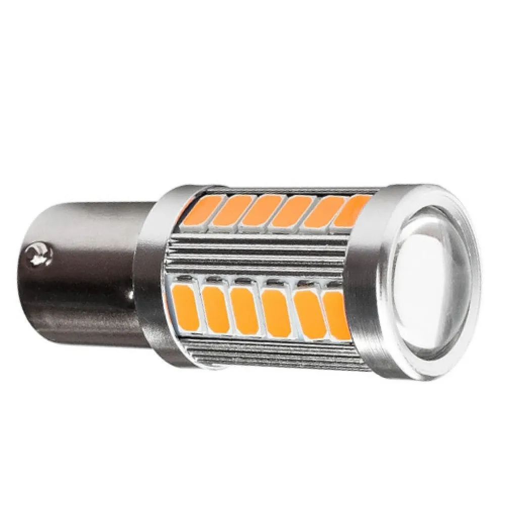 LED 1156 BA15S P21W лампа в автомобіль, 33 SMD 5630, жовтий