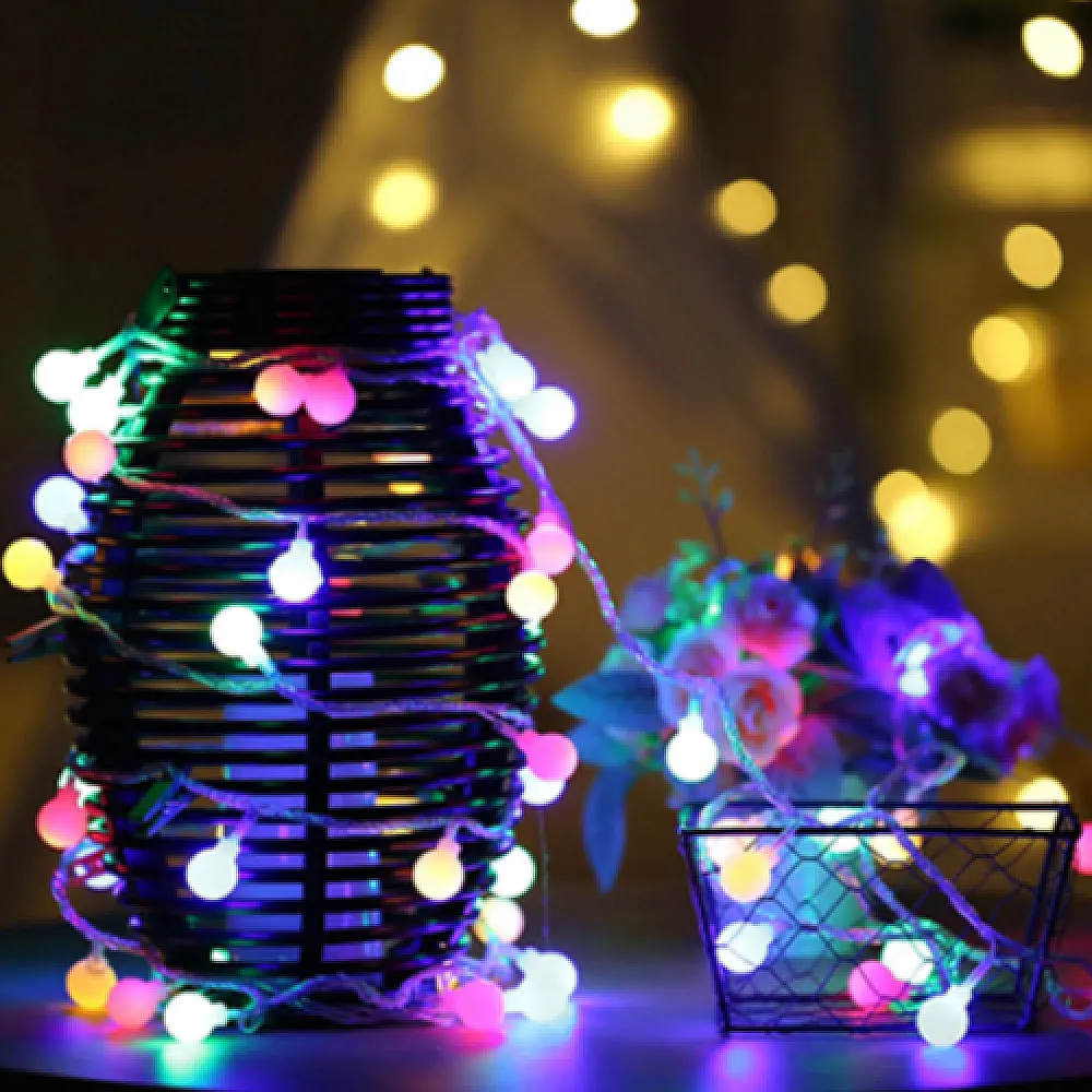 Гірлянда світлодіодна новорічна кольорова Кульки 40 LED ламп 6м