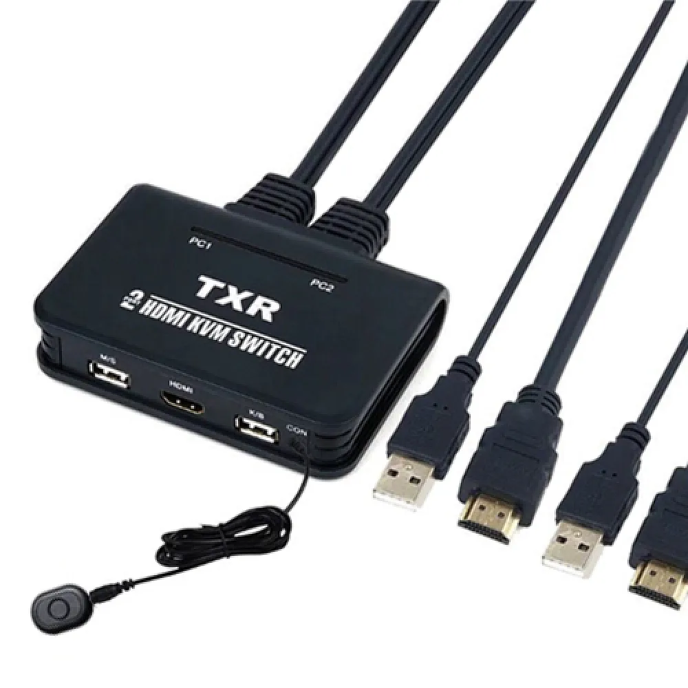 KVM свич переключатель, 2 порта, HDMI USB, кнопка