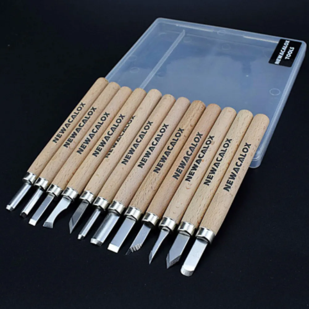 Набір стамесок 12шт для різьби по дереву Newacalox долота ножі різці
