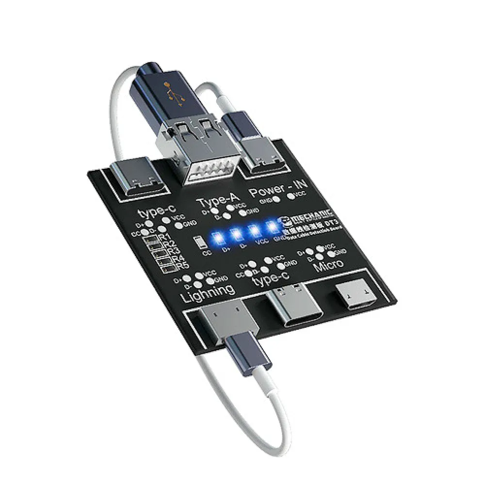 Плата тестер для перевірки дата кабелів MicroUSB Type-C Lighting, Mechanic DT3 Плата тестер для перевірки дата кабелів MicroUSB Type-C Lighting, Mechanic DT3