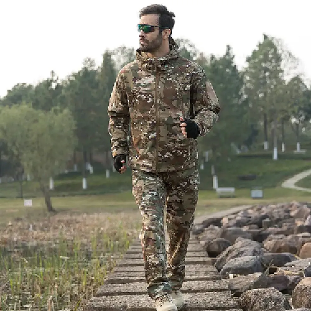 Тактическая куртка Pave Hawk PLY-6 Camouflage CP 2XL мужская с капюшоном и карманами сзади taktical