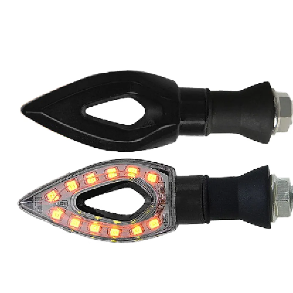 Покажчики повороту LED для мотоцикла, поворотники, пара, жовті