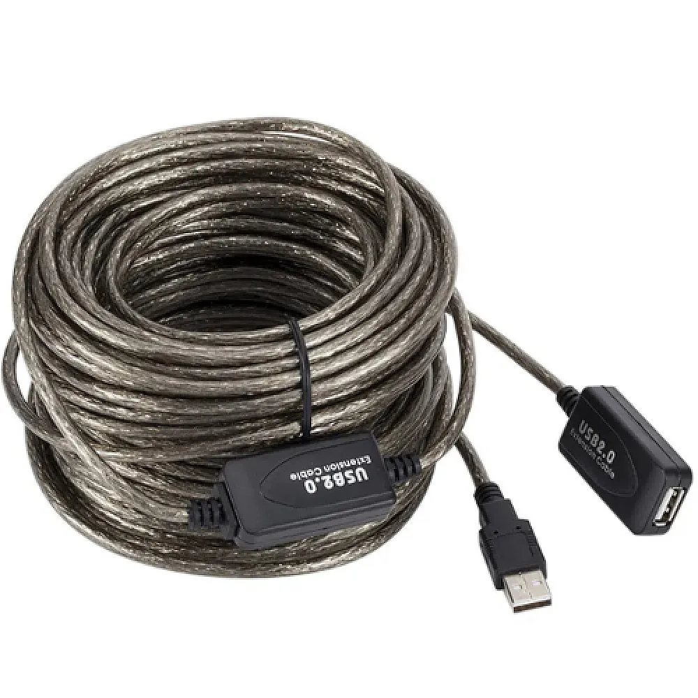 USB 2.0 удлинитель активный репитер, кабель AM - AF, 15м