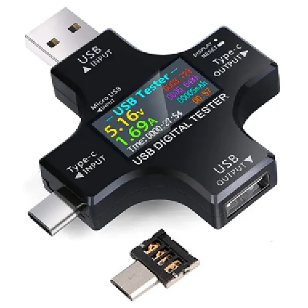 USB тестер тока напряжения емкости, с Bluetooth, Type-C MicroUSB, Atorch J-7C USB тестер тока напряжения емкости, с Bluetooth, Type-C MicroUSB, Atorch J-7C
