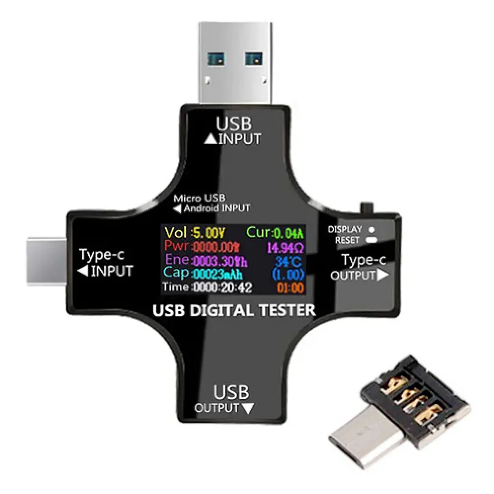 USB тестер тока, напряжения, емкости, Type-C MicroUSB, Atorch J-7C USB тестер тока, напряжения, емкости, Type-C MicroUSB, Atorch J-7C