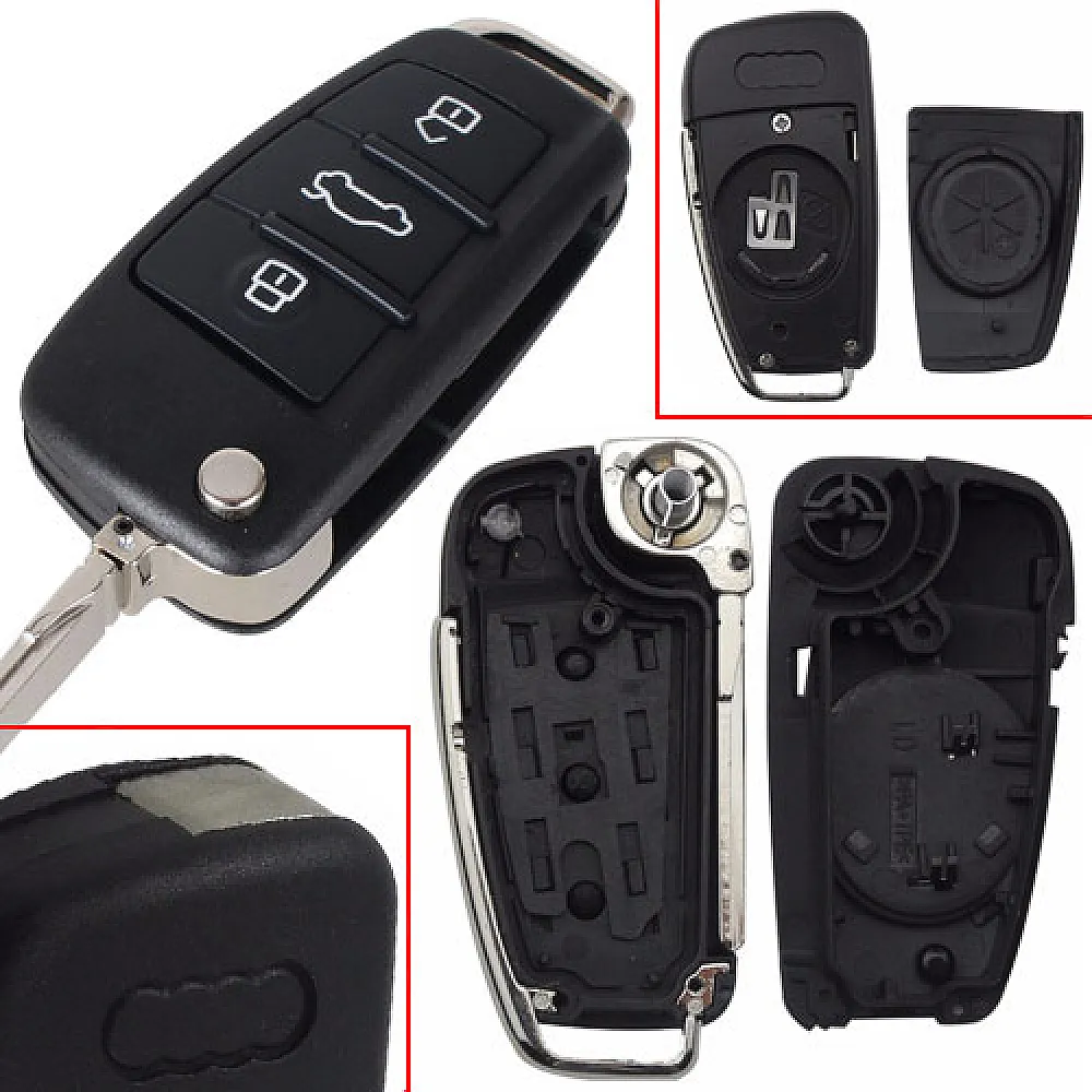 Викидний ключ, корпус під чіп, 3кн, Audi