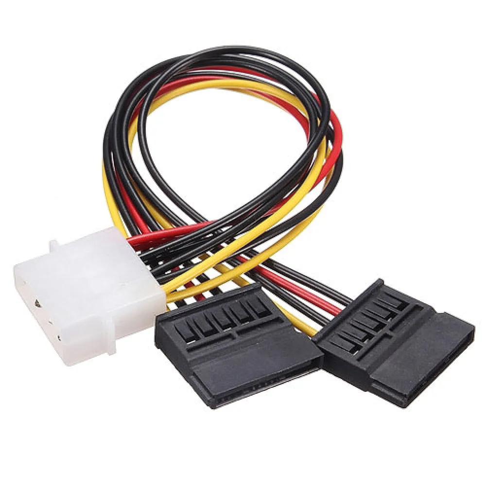 Перехідник IDE Molex - 2x Sata 15pin для живлення жорстких дисків Перехідник IDE Molex - 2x Sata 15pin для живлення жорстких дисків