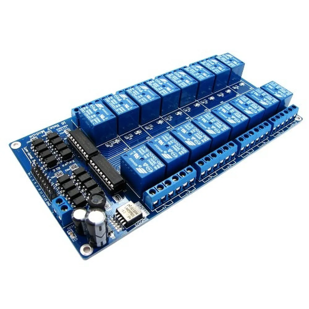 16-канальний модуль реле 12В для Arduino PIC ARM 16-канальний модуль реле 12В для Arduino PIC ARM