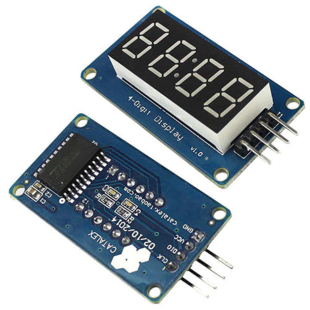 4-разрядный 7-сегментный индикатор под часы на драйвере TM1637 Arduino 4-разрядный 7-сегментный индикатор под часы на драйвере TM1637 Arduino