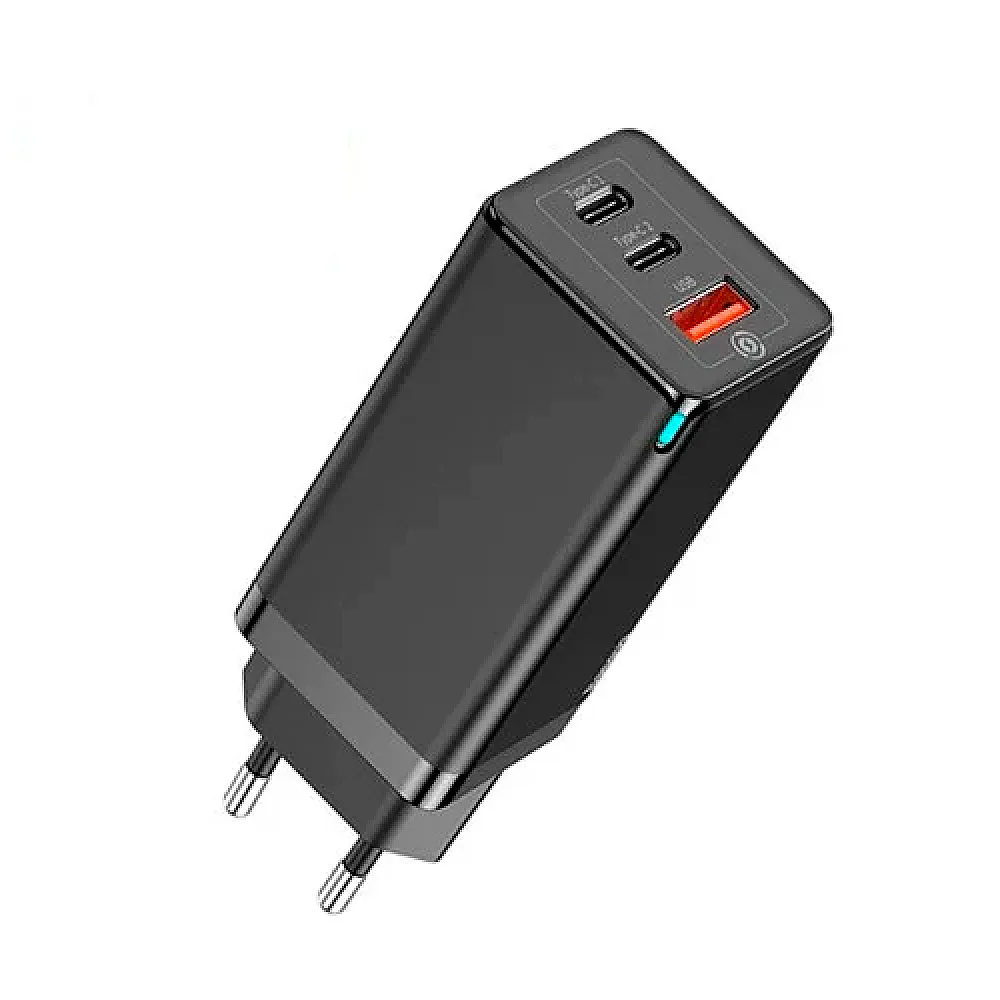 Мережевий зарядний пристрій USB 2xType-C QC4.0 PD3.0 65Вт Baseus GaN3 Pro