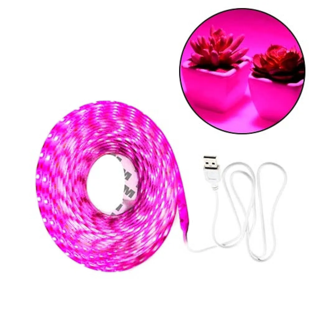 Фитолента для растений 120LED 2м USB 5В с выключателем, водонепроницаемая