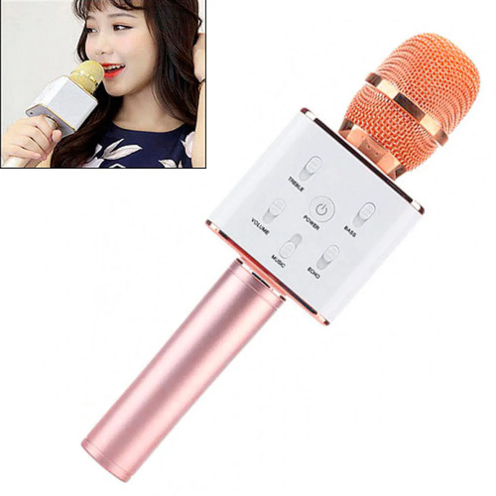Микрофон караоке беспроводной с колонкой Bluetooth USB Q7