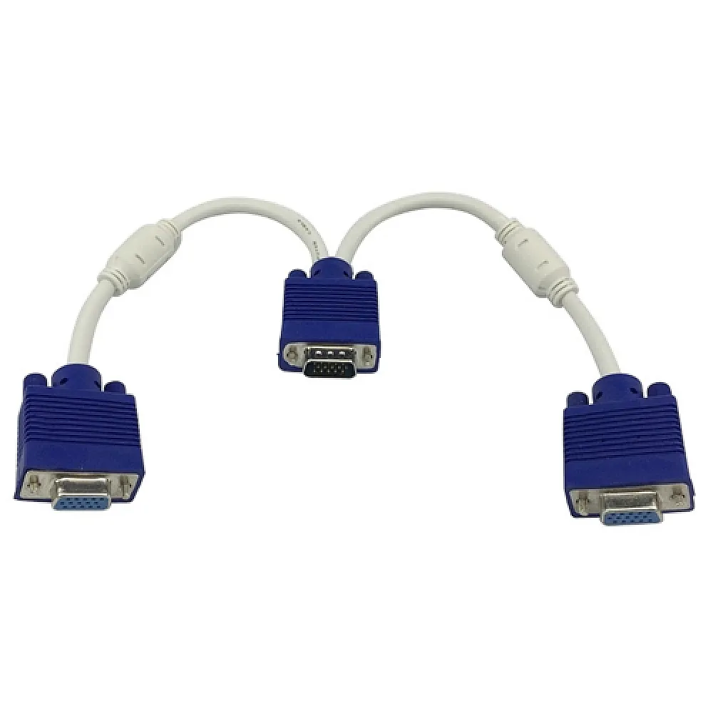 Комутатор VGA - 2 VGA, 3+6, розгалужувач, сплітер, з феритами