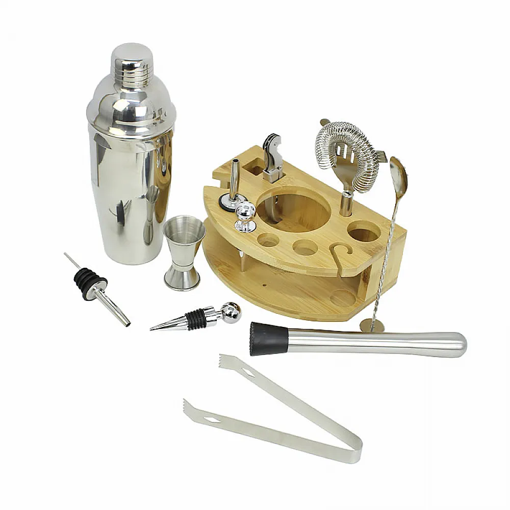 Набор для бара Youchen MC-MM12 из 12 предметов с подставкой 2 гейзера, щипцы, ложка, шейкер, мадлер