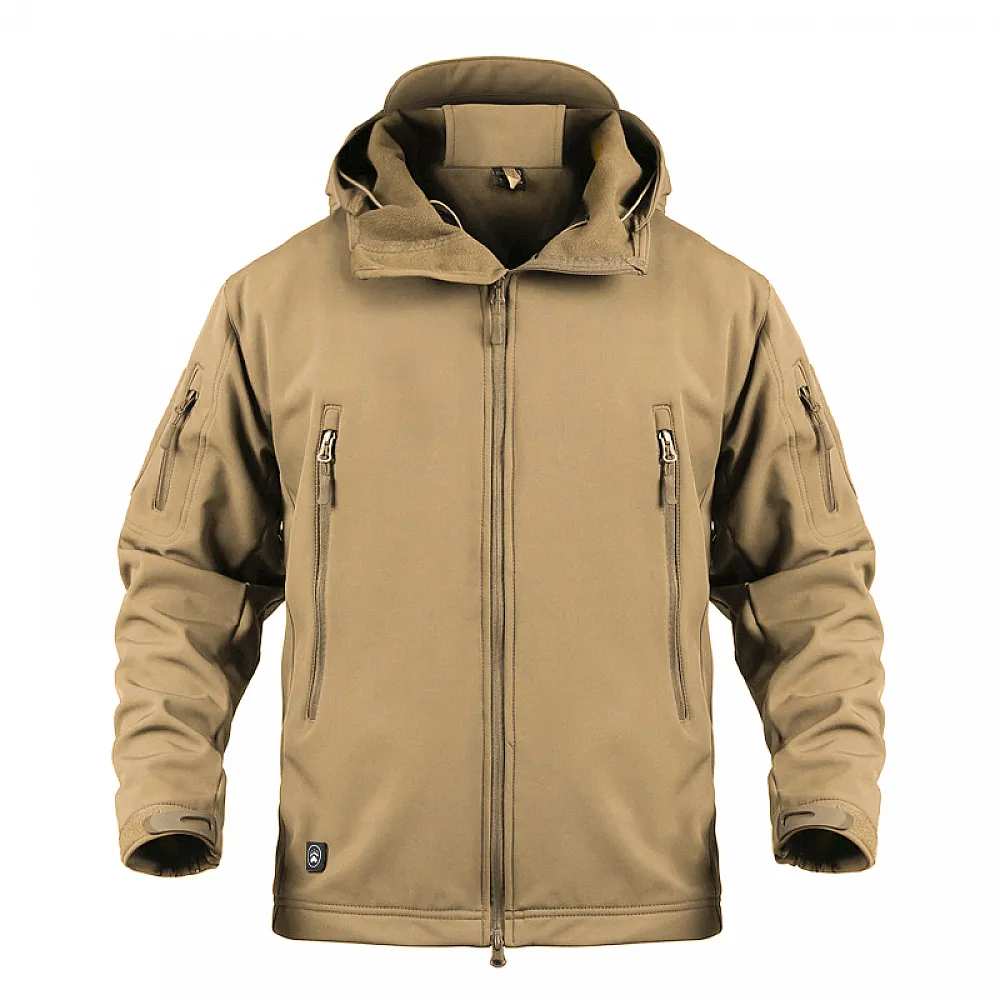 Тактическая куртка Pave Hawk PLY-6 Sand Khaki 3XL мужская водостойкая осенне-зимняя на флисе taktical