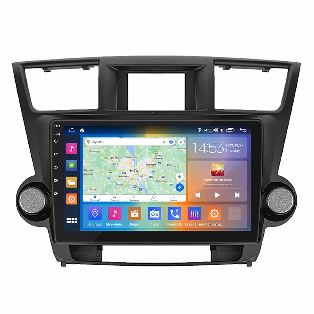 Штатная магнитола 10" Lesko для Toyota Highlander II (U40) 2007-2010 2/32Gb CarPlay 4G Wi-Fi GPS Prime Тойота