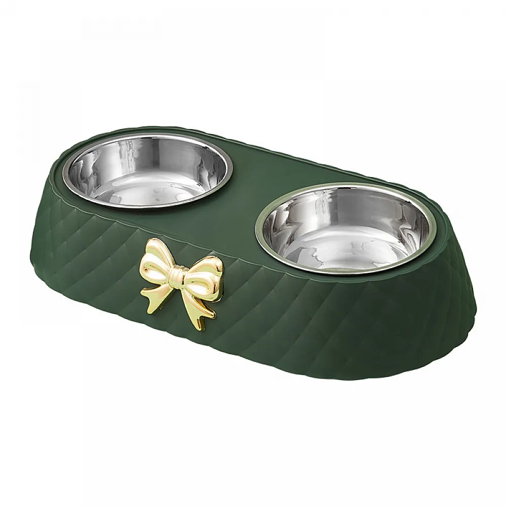Миска для кішок Taotaopets 138817 34 см Green подвійна