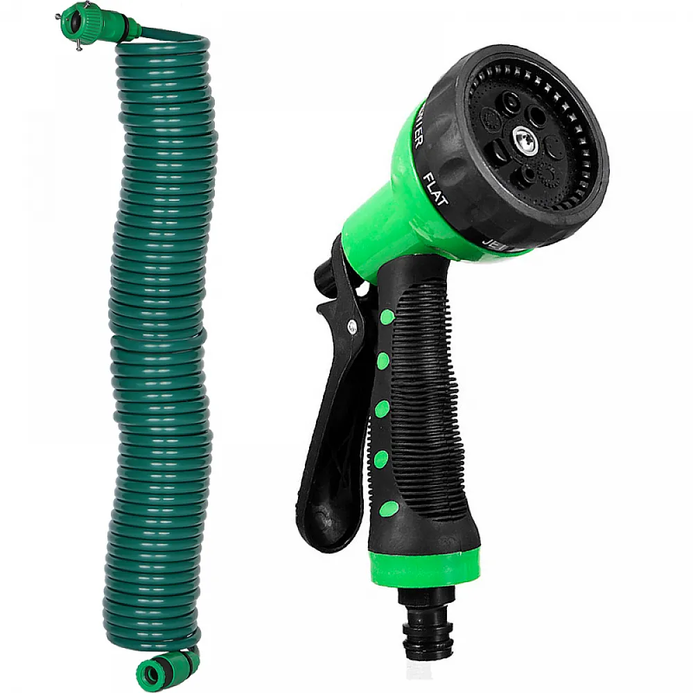 Набор поливочный шланг BlueBird BB-2301 15м на катушке пистолет с распылителем 7-ми режимный