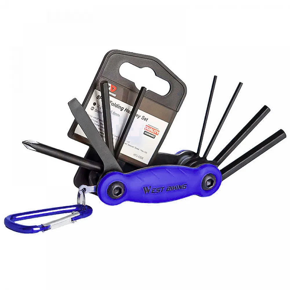Мультитул West Biking YP0719243 Blue кишеньковий набір інструментів для велосипеда