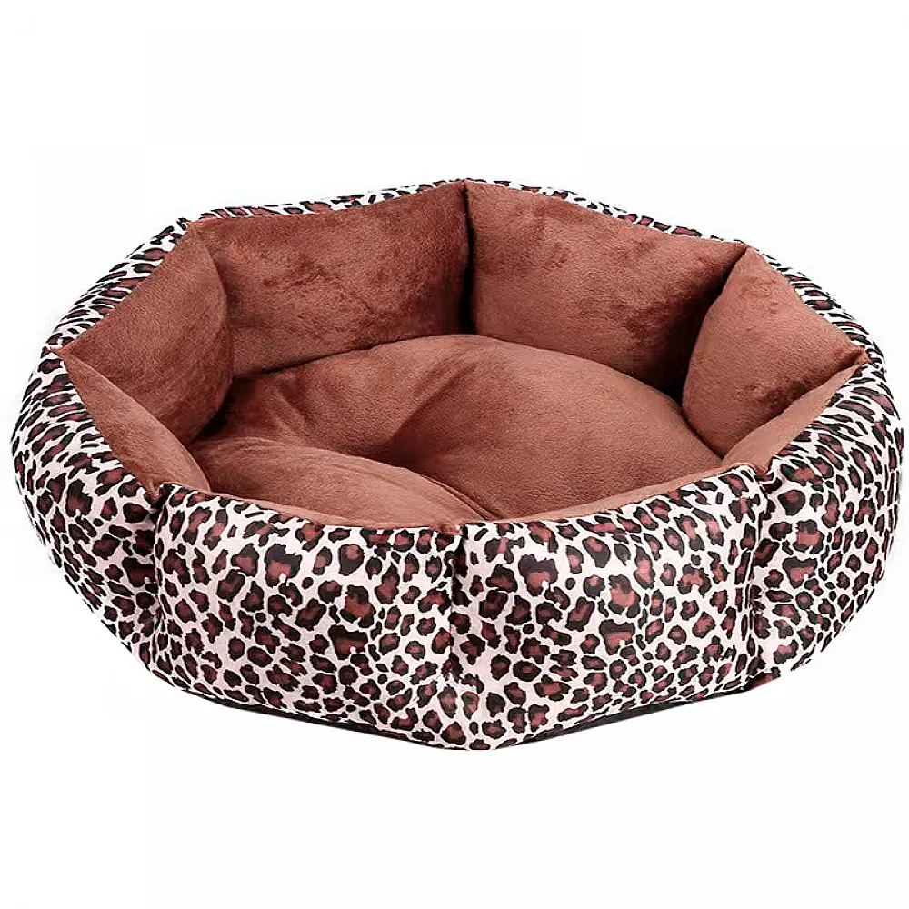 Лежак для котів собак круглий Lesko SY-2022-1208-97 Leopard M 50*18 см