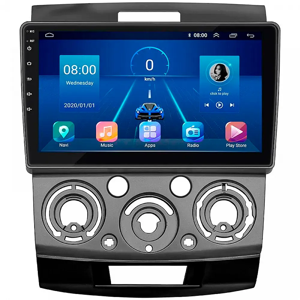 Штатная магнитола Lesko для Ford Ranger II Рестайлинг 2009-2011 экран 9" 4/32Gb 4G Wi-Fi GPS Top