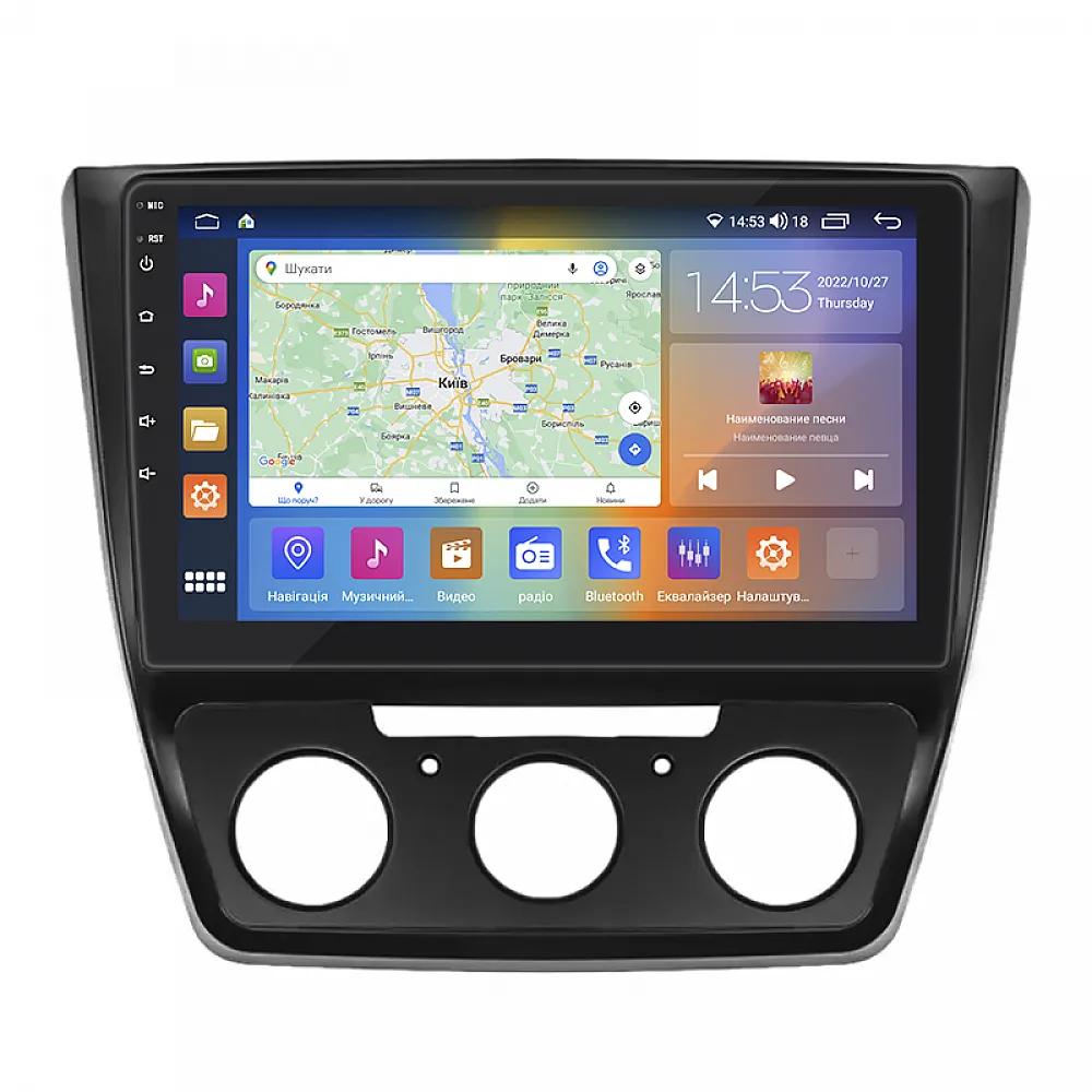 Штатная магнитола Lesko для Skoda Yeti I 2009-2014 экран 10" 4/64Gb CarPlay 4G Wi-Fi GPS Prime
