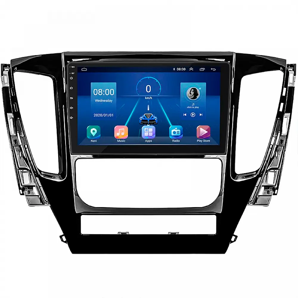 Штатная магнитола Lesko для Mitsubishi Pajero Sport III 2015-2021 экран 9" 6/128Gb 4G Wi-Fi GPS Top