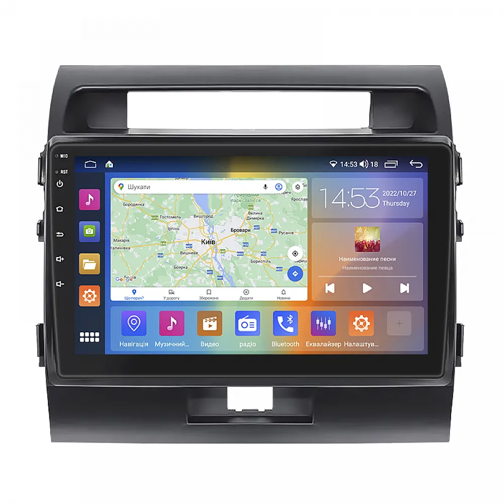 Штатна магнітола Lesko для Toyota Land Cruiser 200 Series 2007-2012 екран 10" 4/64Gb CarPlay 4G Wi-Fi GPS Prime