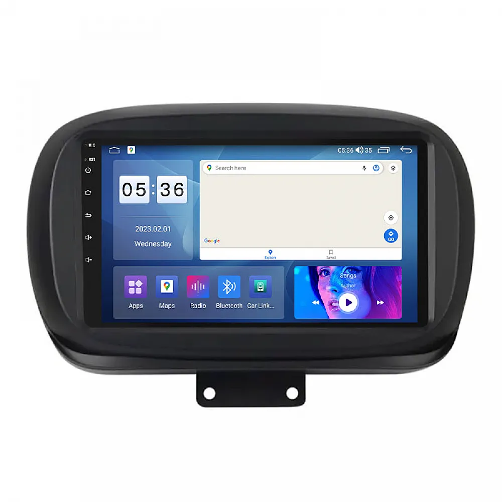 Штатна магнітола Lesko для Fiat 500X I 2014-2018 екран 9" 4/64Gb CarPlay 4G Wi-Fi GPS Prime