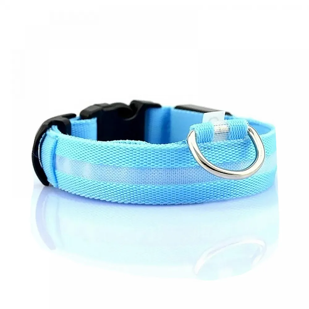 Світлодіодний LED нашийник USB світиться для собак і котів Blue M