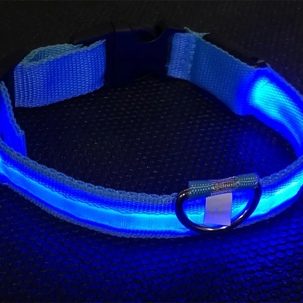 Світлодіодний LED нашийник USB світиться для собак і котів Blue XS