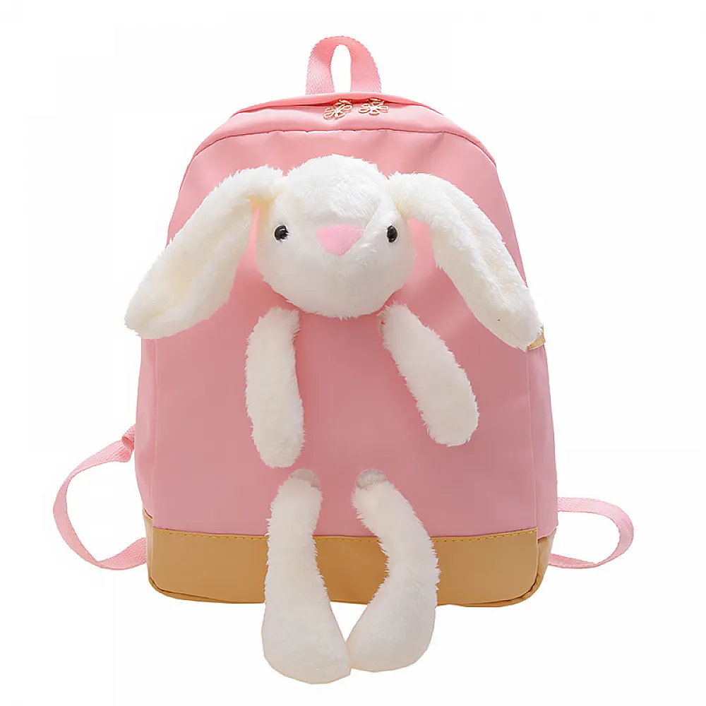 Детский рюкзак A-7757 Bunny на одно отделение с ремешком  Pink