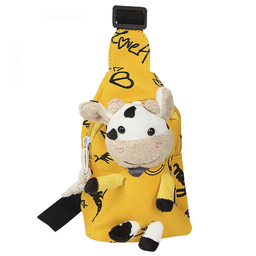 Дитяча сумка рюкзак A-407 Cow на одне відділення з ремінцем Yellow