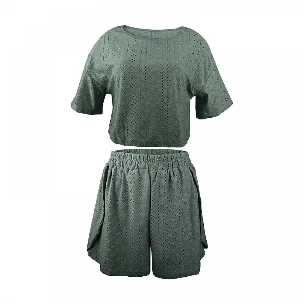 Женский комплект для дома и сна SM24107A футболка и шорты женская пижама Green M Женский комплект для дома и сна SM24107A футболка и шорты женская пижама Green M