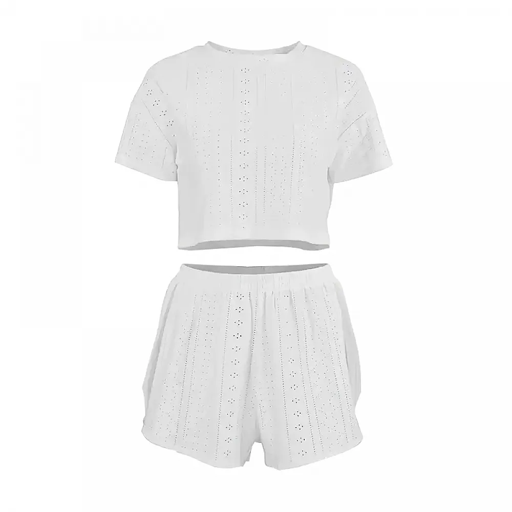 Женский комплект для дома и сна SM24107A футболка и шорты женская пижама White S Женский комплект для дома и сна SM24107A футболка и шорты женская пижама White S