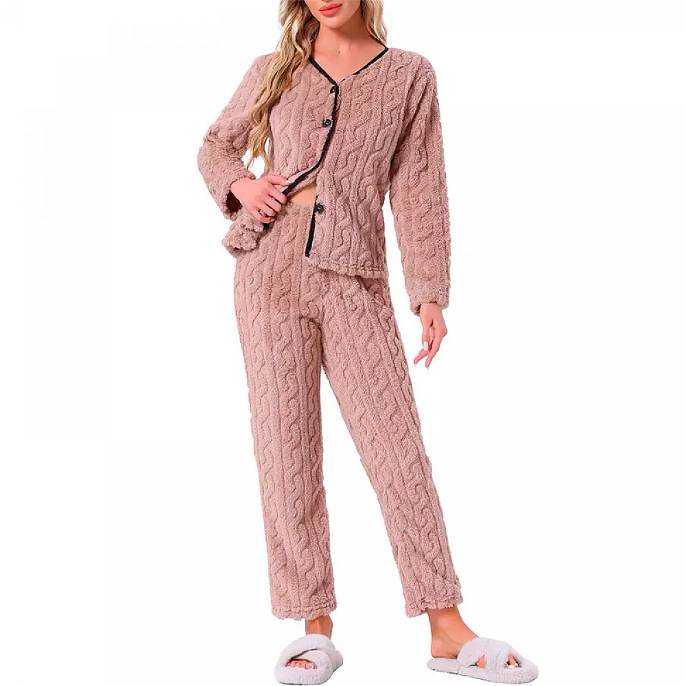 Женская тёплая пижама 5312 Light pink костюм для дома M