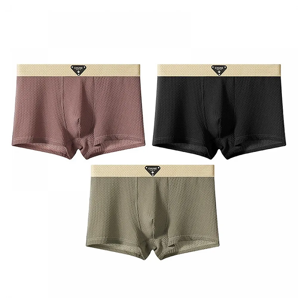 Набор мужских трусов боксеров B6425 Olive/Black/Brick Red из 3 шт 4XL