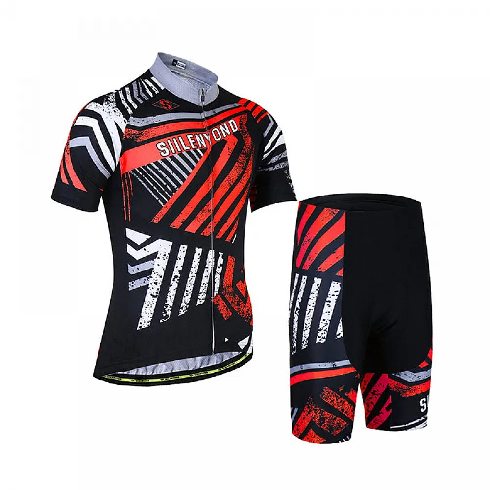 Велокостюм мужской Siilenyond XM-DT-050 Red Stripes 2XL короткий рукав + шорты велоодежда