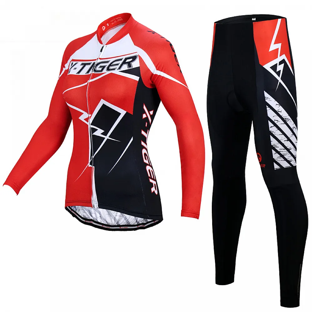 Вело костюм женский X-Тiger XW-CT-154 Red 2XL кофта с длинным рукавом и штаны Вело костюм женский X-Тiger XW-CT-154 Red 2XL кофта с длинным рукавом и штаны