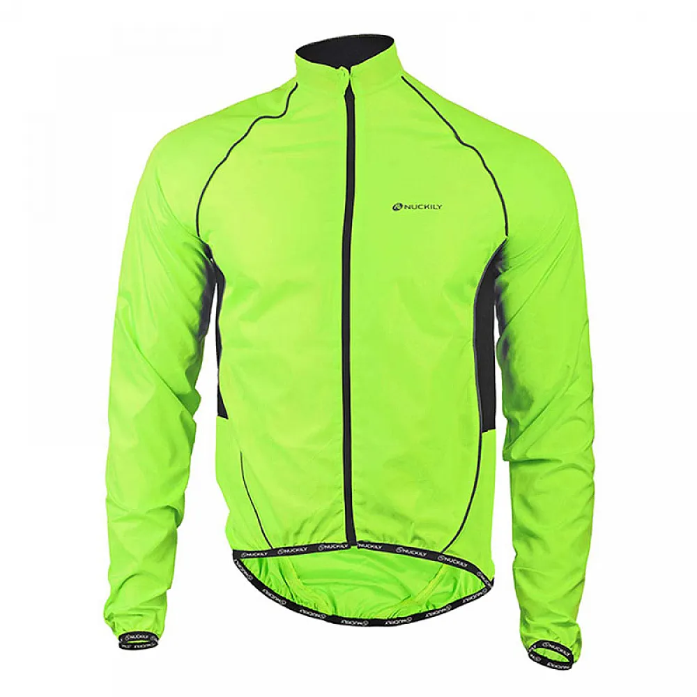 Ветровка велосипедная Nuckily MJ004 Fluorescent Green XL + чехол спортивная куртка мужская и женская
