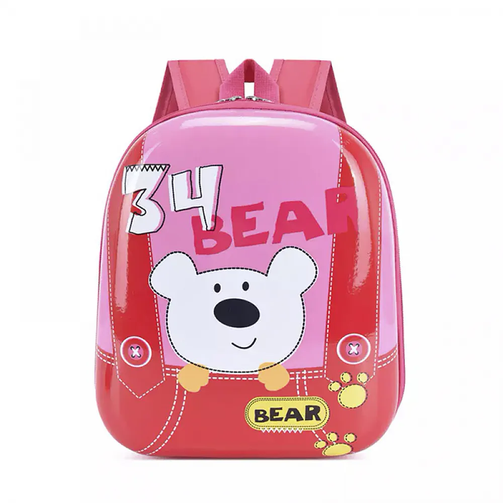 Дитячий рюкзак з твердим корпусом Lesko DK-12 Bear Pink для прогулянок садка