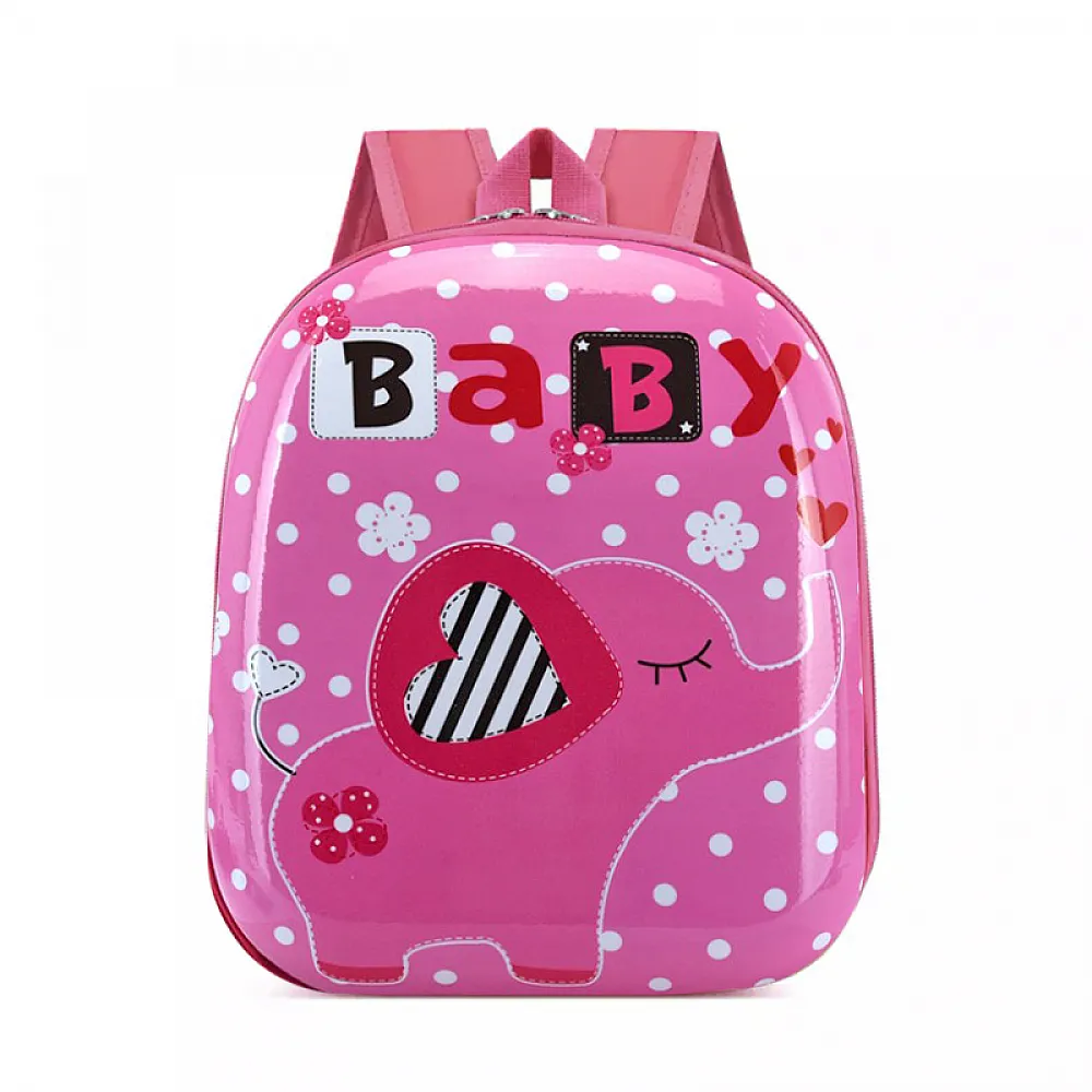 Дитячий рюкзак з твердим корпусом Lesko DK-12 Pink Elephant для прогулянок садка