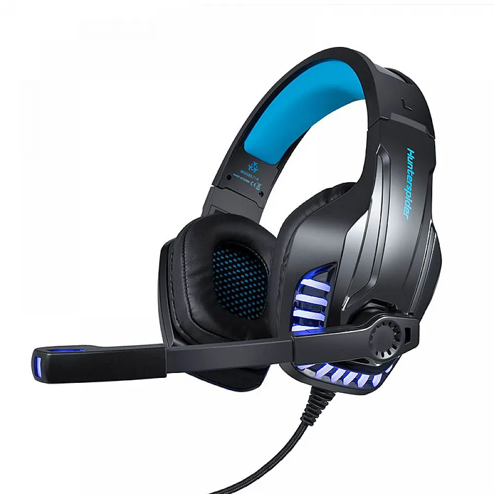 Дротова гарнітура Hunterspider V6 Black + Blue 1+2/3.5мм + USB для смартфона навушники Дротова гарнітура Hunterspider V6 Black + Blue 1+2/3.5мм + USB для смартфона навушники