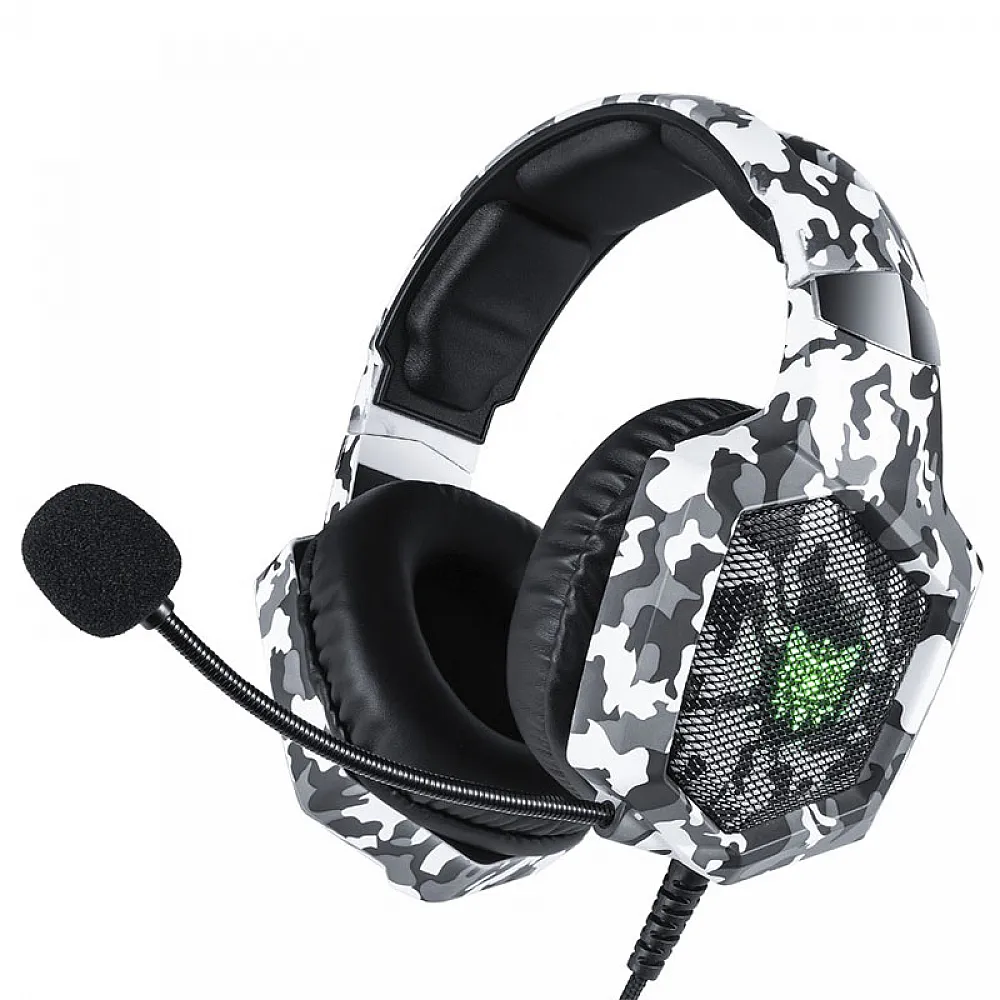 Проводная гарнитура ONIKUMA K8 Camouflage Grey наушники с микрофоном 1+2/3.5мм + USB для ПК игр