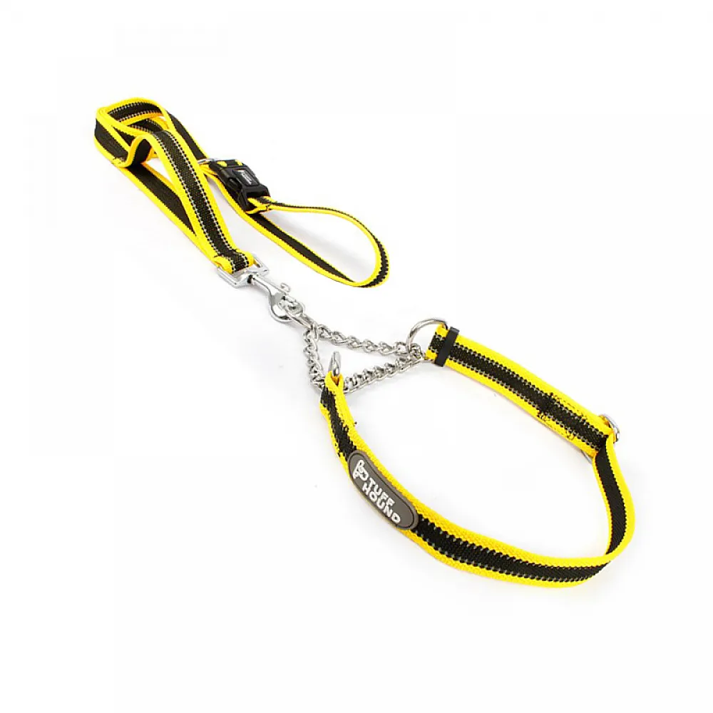 Ошейник удавка для собак TUFF HOUND TC00105 Yellow Black M с поводком