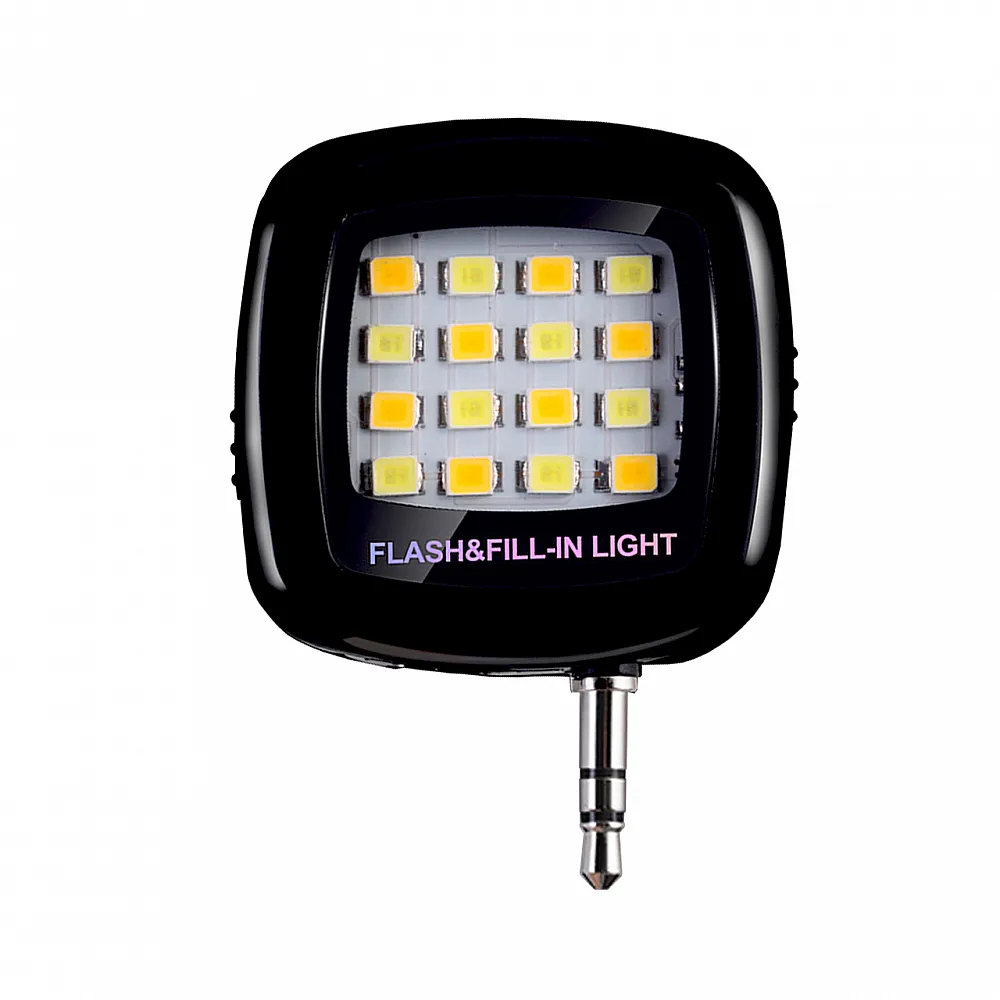 Selfie спалах Lesko 16LED 3.5 Black мм три режими яскравості mini Jack micro USB для смартфонів додаток iblazr