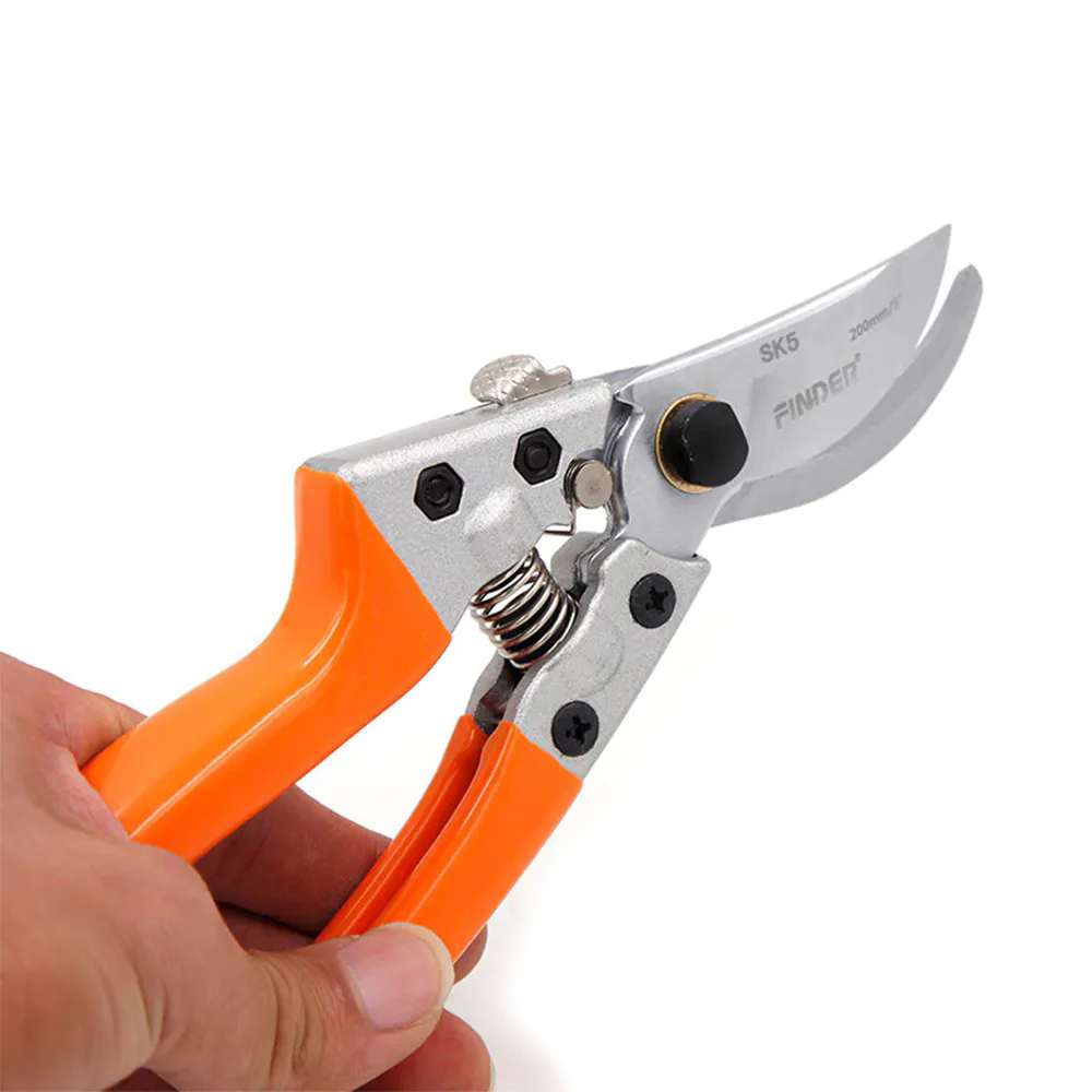 Секатор садовый Finder 805S-K5 No.191637 для обрезки веток винограда 200 мм сучкорез с прорезиненными ручками