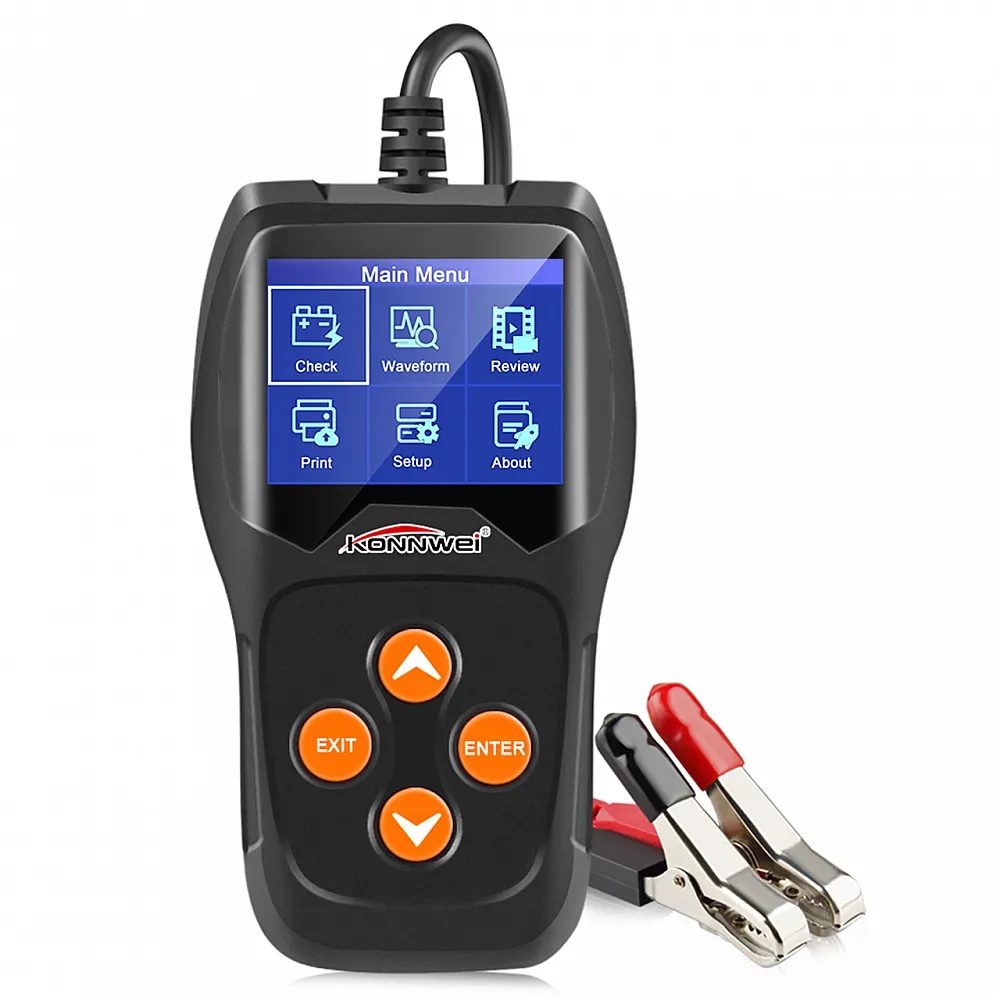 Аккумуляторный тестер KONNWEI KW600 для авто цветной TFT LCD экран 12V диагностический XP Win7 Win8 Win10